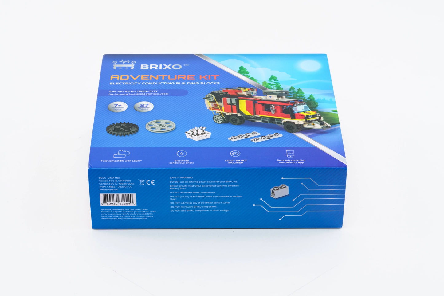 Brixo Conductive Chrome-Plated Building Bricks Kit for LegoCity Fire Command Unit. Compatible with 60374 Model- Not Include The LegoSet. Bring Life to Your LegoCity Fire Truck